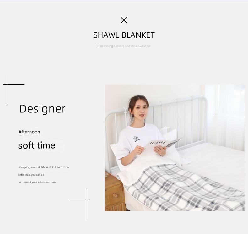 Colorful 100*140cm Japanese-Style shawl blanket Ultra-Soft Blanket - Thick Polyester Throw for Sofa, Bed, Office, Cozy Nap Blanket for Winter & All Seasons