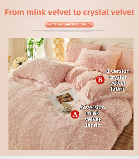 Dark Grey Luxury Thick Plush 4 Piece Bedding Set for 1.5m & 1.8m Beds – Winter Ultra Soft Warm Bedding with Double-Sided Faux Mink Fur & Crystal Velvet, includes 200 x 230CM Quilt Cover, 230 X 250cm Flat Sheet and 2PCS 48 × 74CM Pillowcases