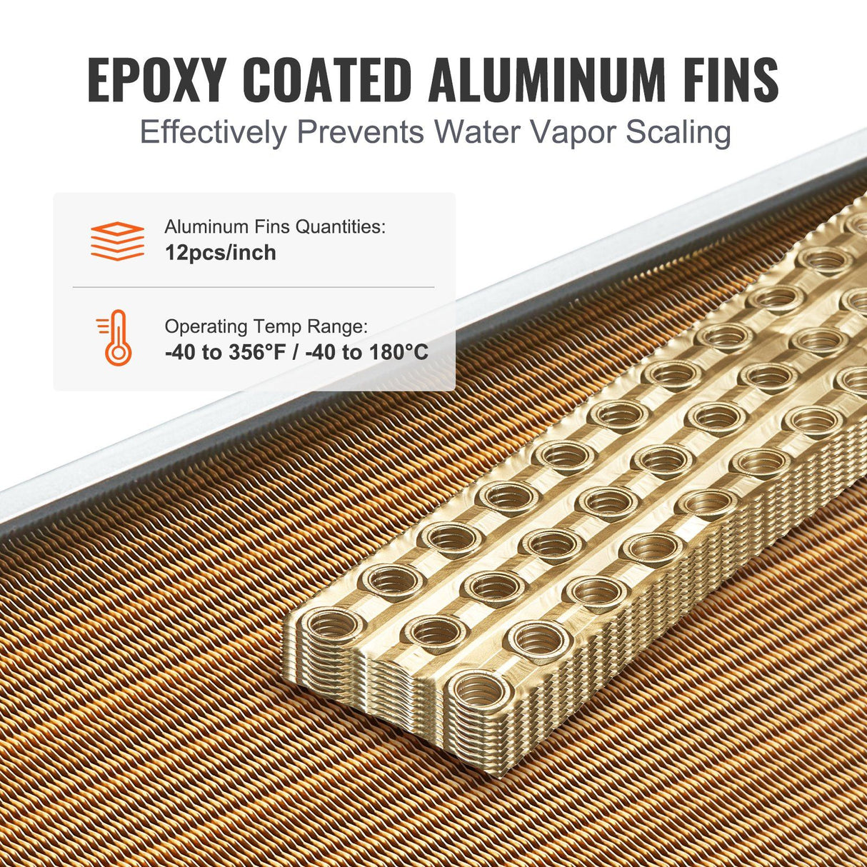 Heat Exchanger Water to Air, 18"x 20" with 3-Row 3/8" Copper Ports, 242 Aluminum Fins Heat Exchanger for Outdoor Wood Furnaces, Residential Heating and Cooling, and Forced Air Heating