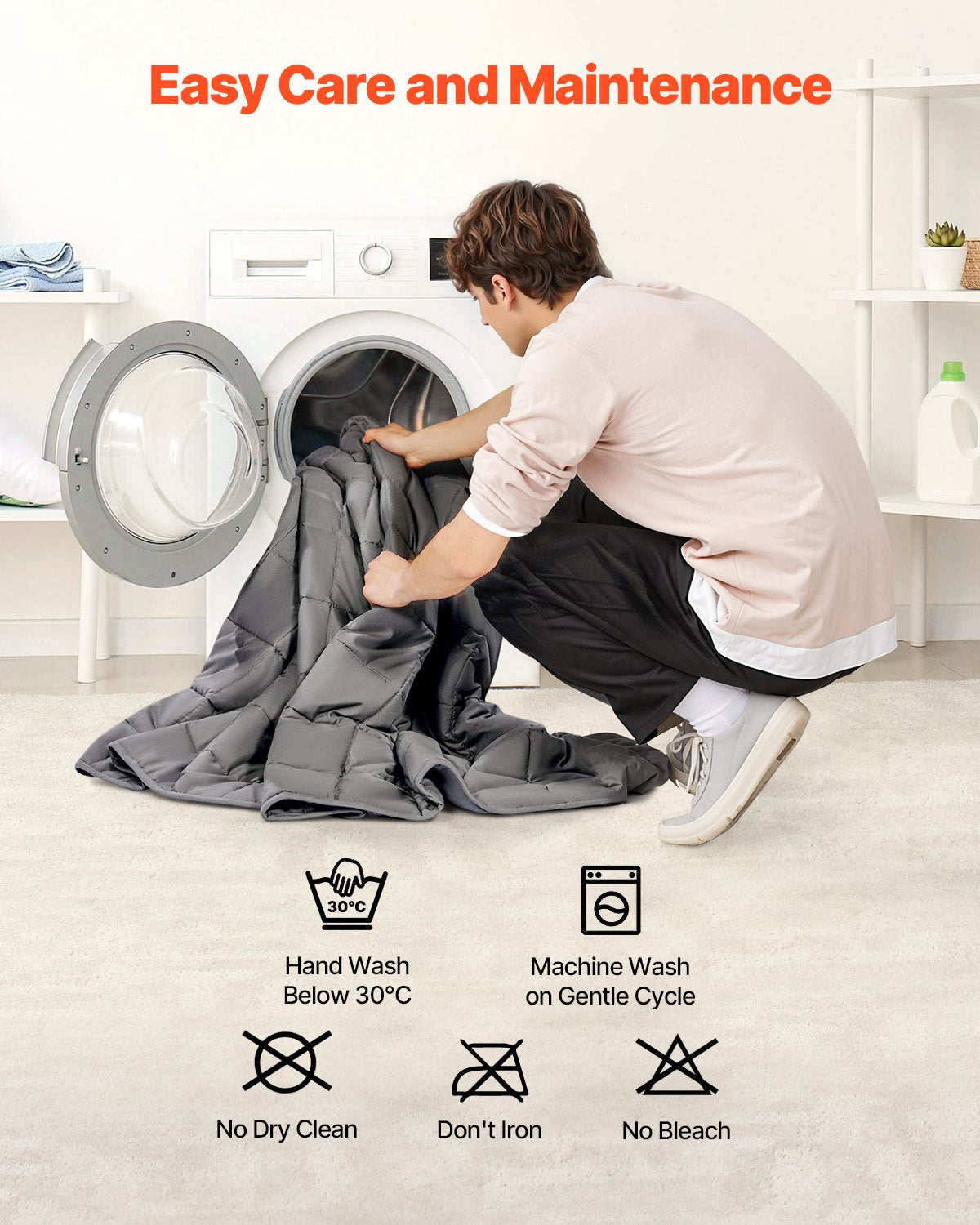 Weighted Blanket, 11 kg, 2235 x 2640 mm King Size, Cooling Breathable Heavy Blanket with Glass Beads, All-Season Use, Suitable for 113-140 kg Adults, Anxiety Stress Relief, Improve Sleep, Grey