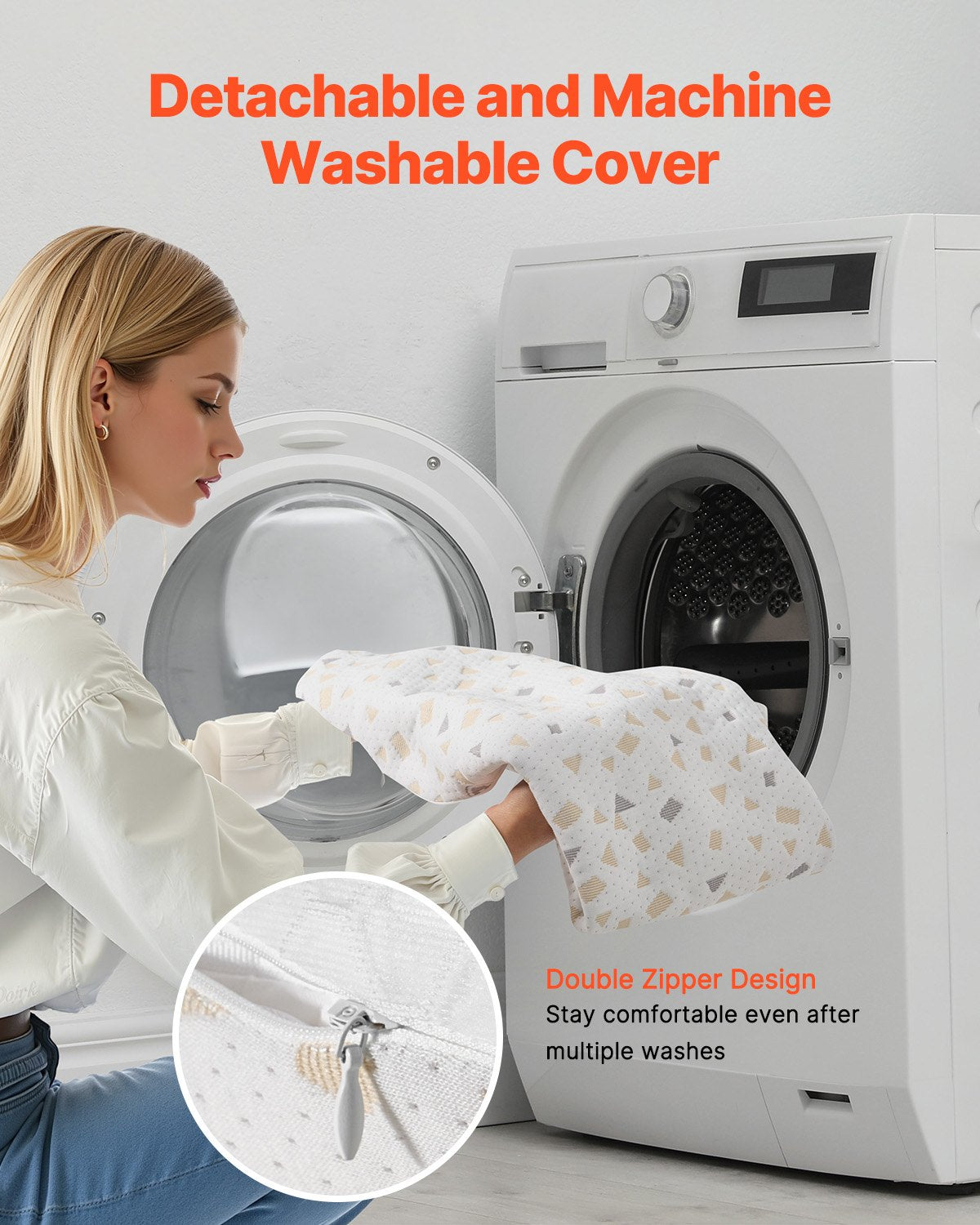 Pregnancy Pillows, Adjustable Maternity Pillow for Pregnant Women, Soft Pregnancy Body Pillow with Removable & Washable Cover for Back Belly Hip Support, Lightweight and Portable