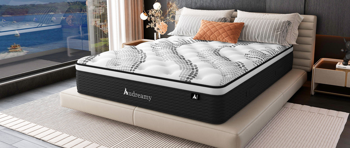 Audreamy Aurora Mattress – 34cm Ergonomic 4D Spa-Like Plush Soft Euro Top Bamboo Fiber Fabric 7-Zone Pocket Spring Medium (Double)