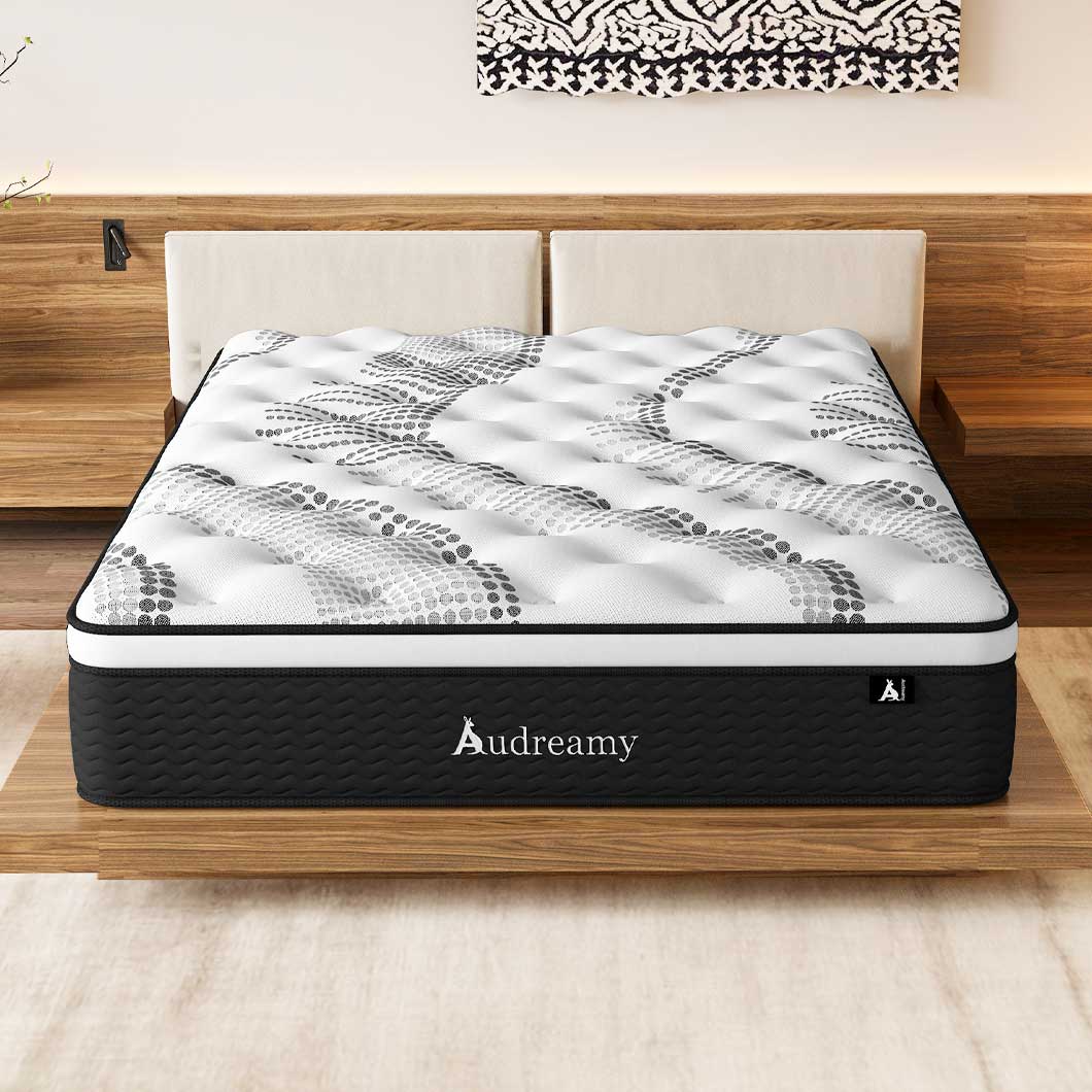 Audreamy Aurora Mattress – 34cm Ergonomic 4D Spa-Like Plush Soft Euro Top Bamboo Fiber Fabric 7-Zone Pocket Spring Medium