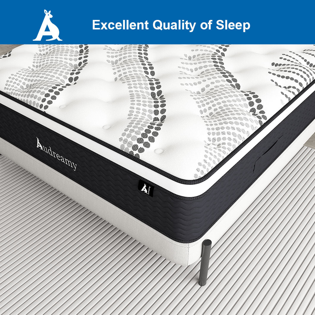 Audreamy Aurora Mattress – 34cm Ergonomic 4D Spa-Like Plush Soft Euro Top Bamboo Fiber Fabric 7-Zone Pocket Spring Medium