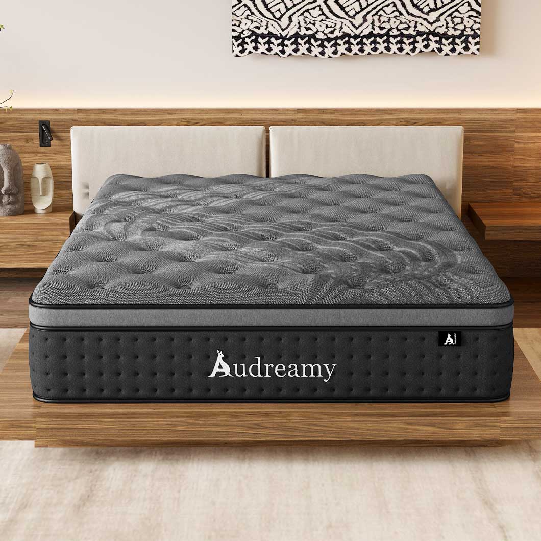 Audreamy Siena Mattress – 35cm Plush Euro Top Bamboo Charcoal Fabric 7-Zone Pocket Spring Medium Firm (King)