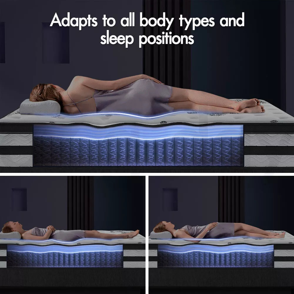 Audreamy Athens Mattress – 34cm Spa-Like Plush Soft Euro Top 7-Zone Pocket Spring 5D Support Medium Firm