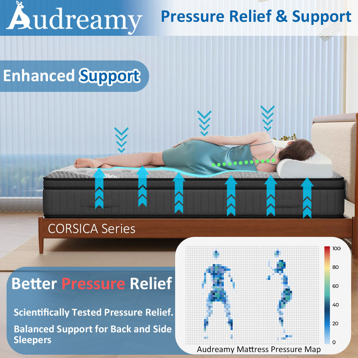 Audreamy Corsica Mattress – 26 cm Euro Top Bamboo Charcoal Fabric 7-Zone Pocket Spring Orthopedic Support for Back & Spine Health Extra-Firm-Pre-Order Now – Ships by 05/12/2025 at the latest!