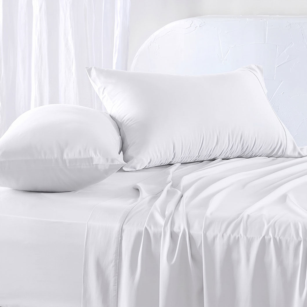 3 Piece Hotel Bamboo Cooling Sheet Set -Ultra Soft 2000TC Breathable Bed Sheets Set with 37 Centimetre Deep Pocket-Cooling Sheets for Hot Sleepers(White,King Single) (Copy)