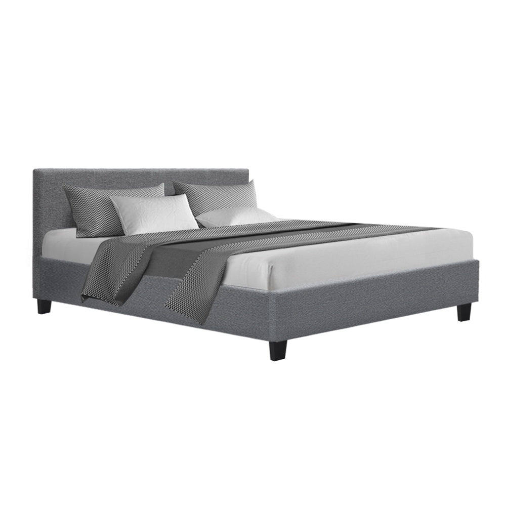 Artiss Neo Bed Frame Fabric Grey Queen Auchampx