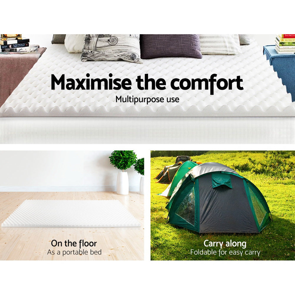 Giselle Bedding Mattress Topper Egg Crate Foam Toppers Bed Protector Underlay K