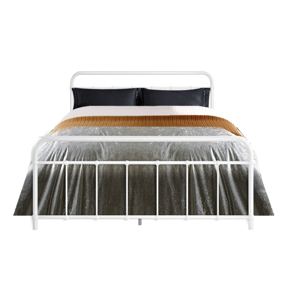 Artiss Bed Frame Metal Bed Frame LEO - Double (White)