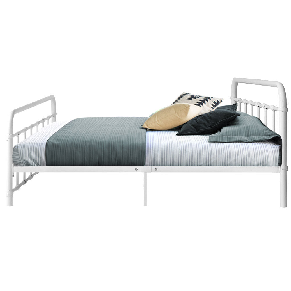 Artiss Bed Frame Metal Bed Frame LEO - Double (White)