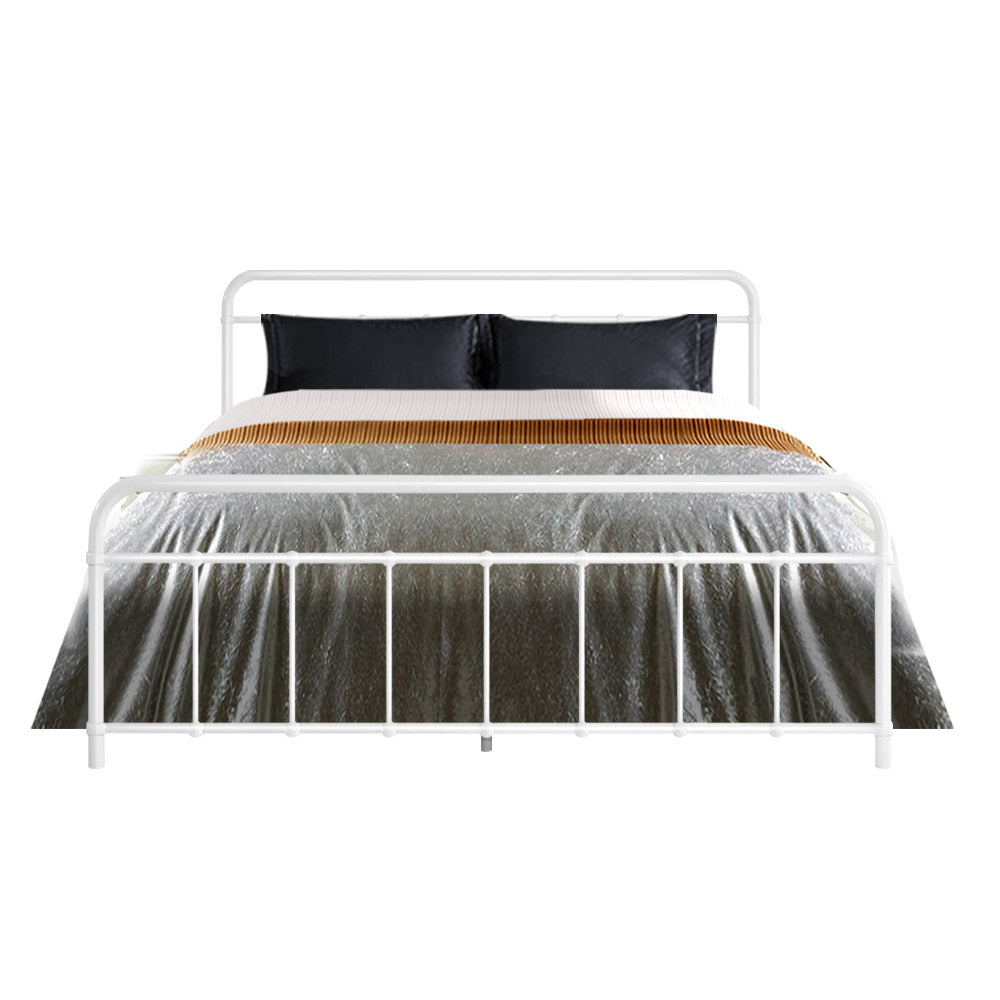 Artiss Bed Frame Metal Bed Frame LEO - Queen (White)