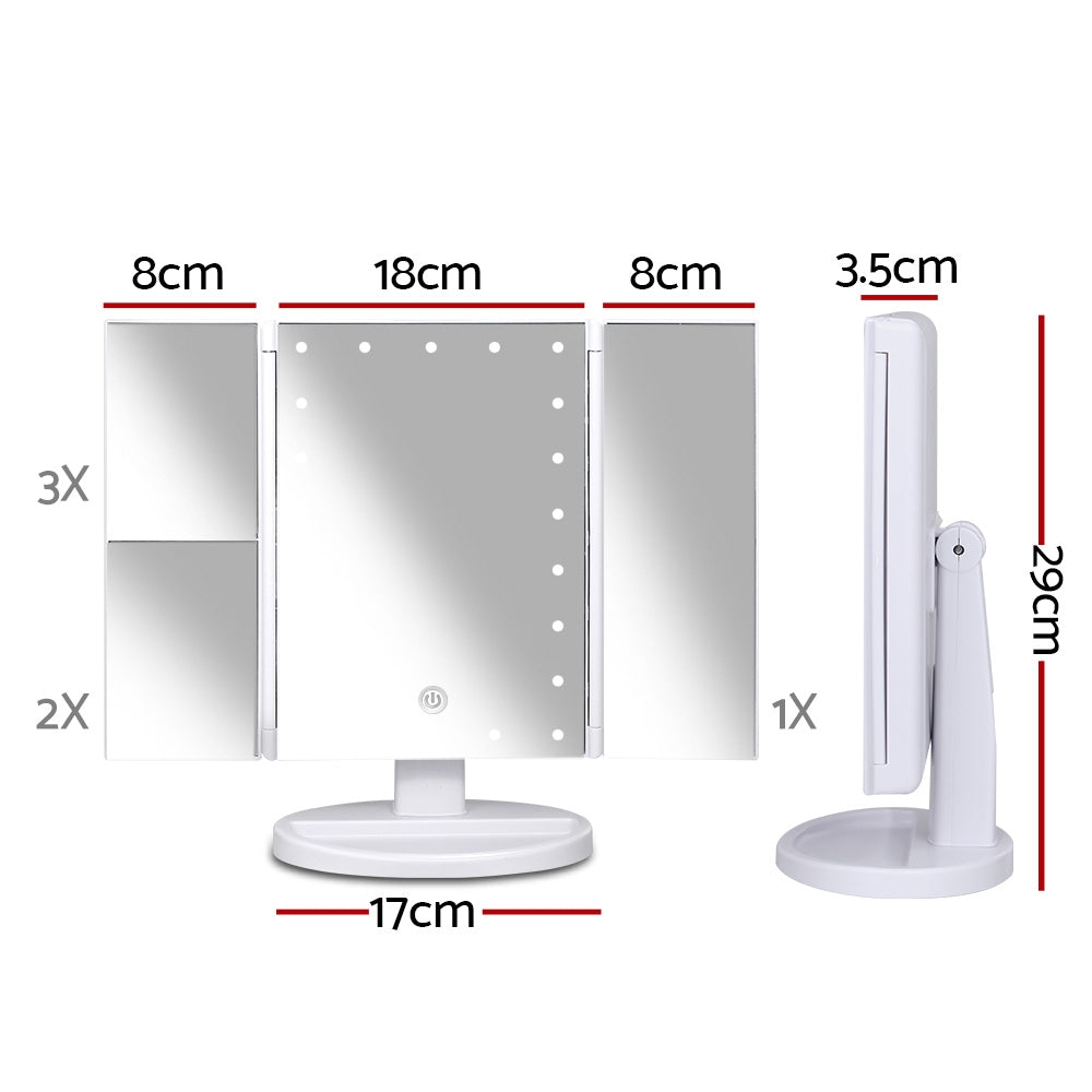 Embellir LED Tri-Fold Make Up Mirror