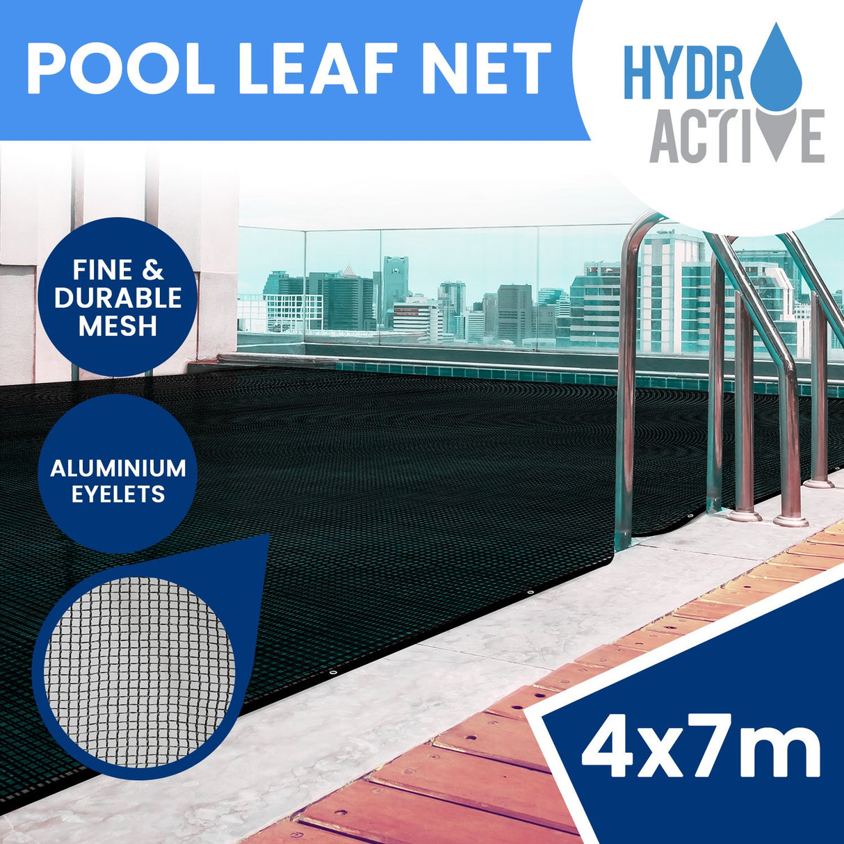 HydroActive UV-Resistant Swimming Pool Leaf Net Cover 4 x 7m