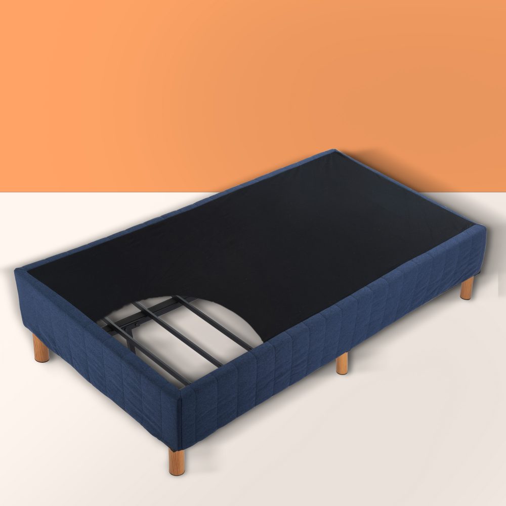 Metal Bed Frame Mattress Foundation Blue Double