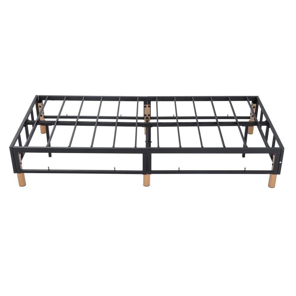 Metal Bed Frame Mattress Foundation Blue Double