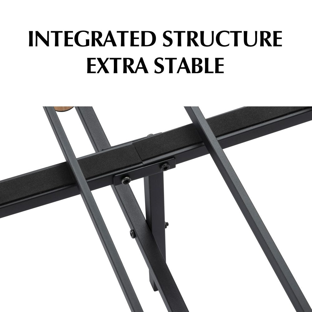 Metal Bedframe Mattress Foundation (Dark Grey) King