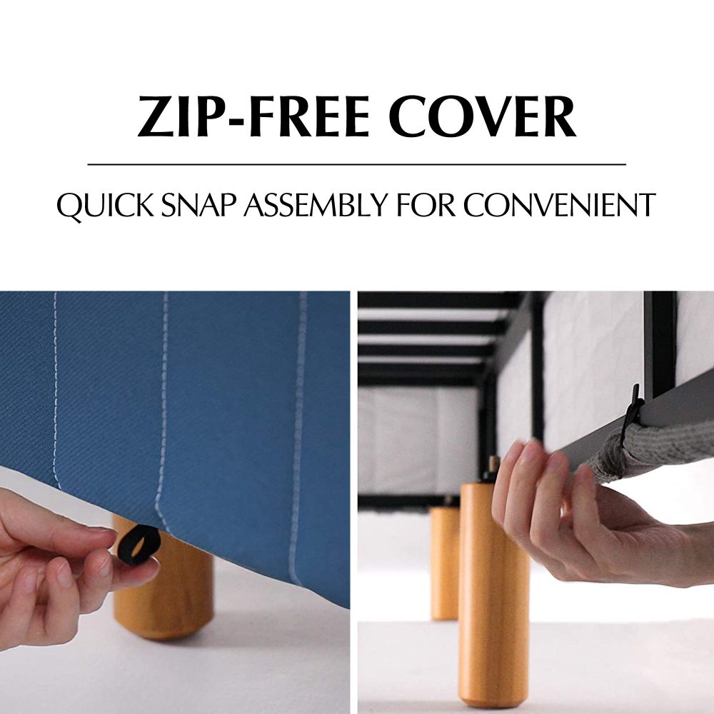 Metal Bedframe Mattress Foundation (Dark Grey) Single