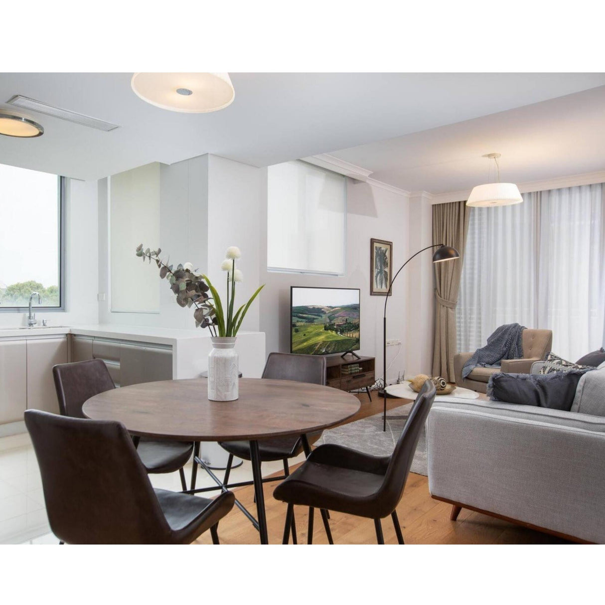 Brando Set of 4 PU Leather Upholstered Dining Chair Metal Leg - Brown