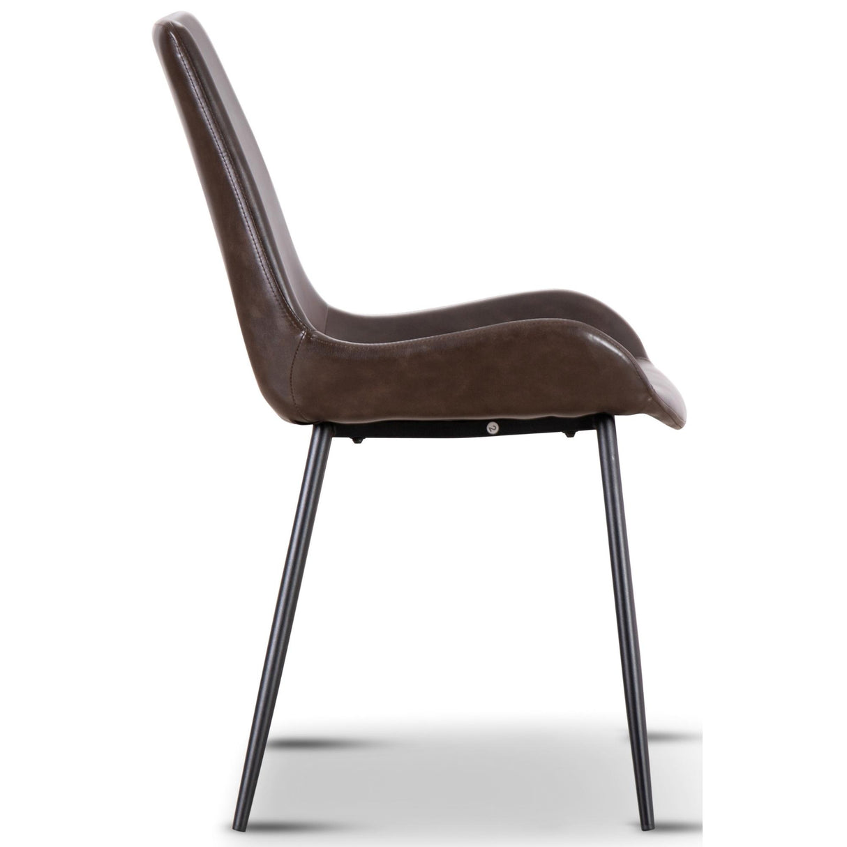 Brando Set of 4 PU Leather Upholstered Dining Chair Metal Leg - Brown