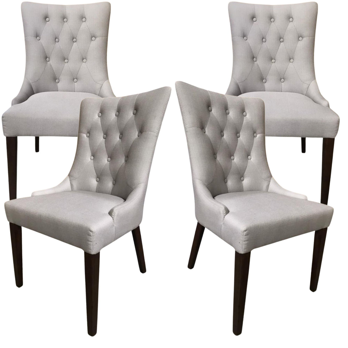 Florence Set of 4 Fabric Dining Chair French Provincial Solid Timber Wood