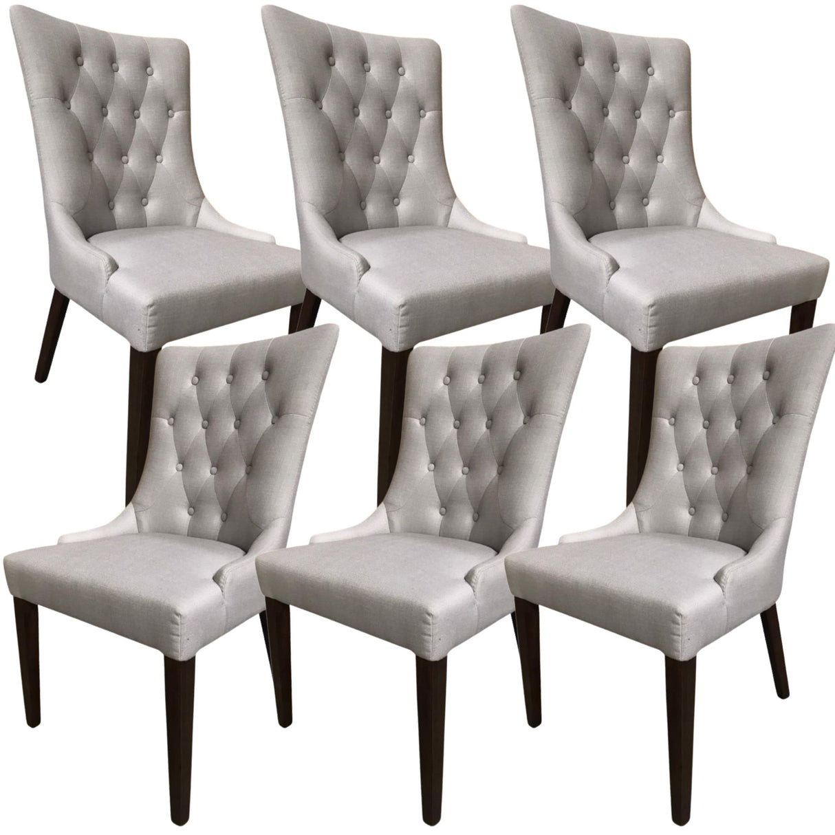 Florence Set of 6 Fabric Dining Chair French Provincial Solid Timber Wood