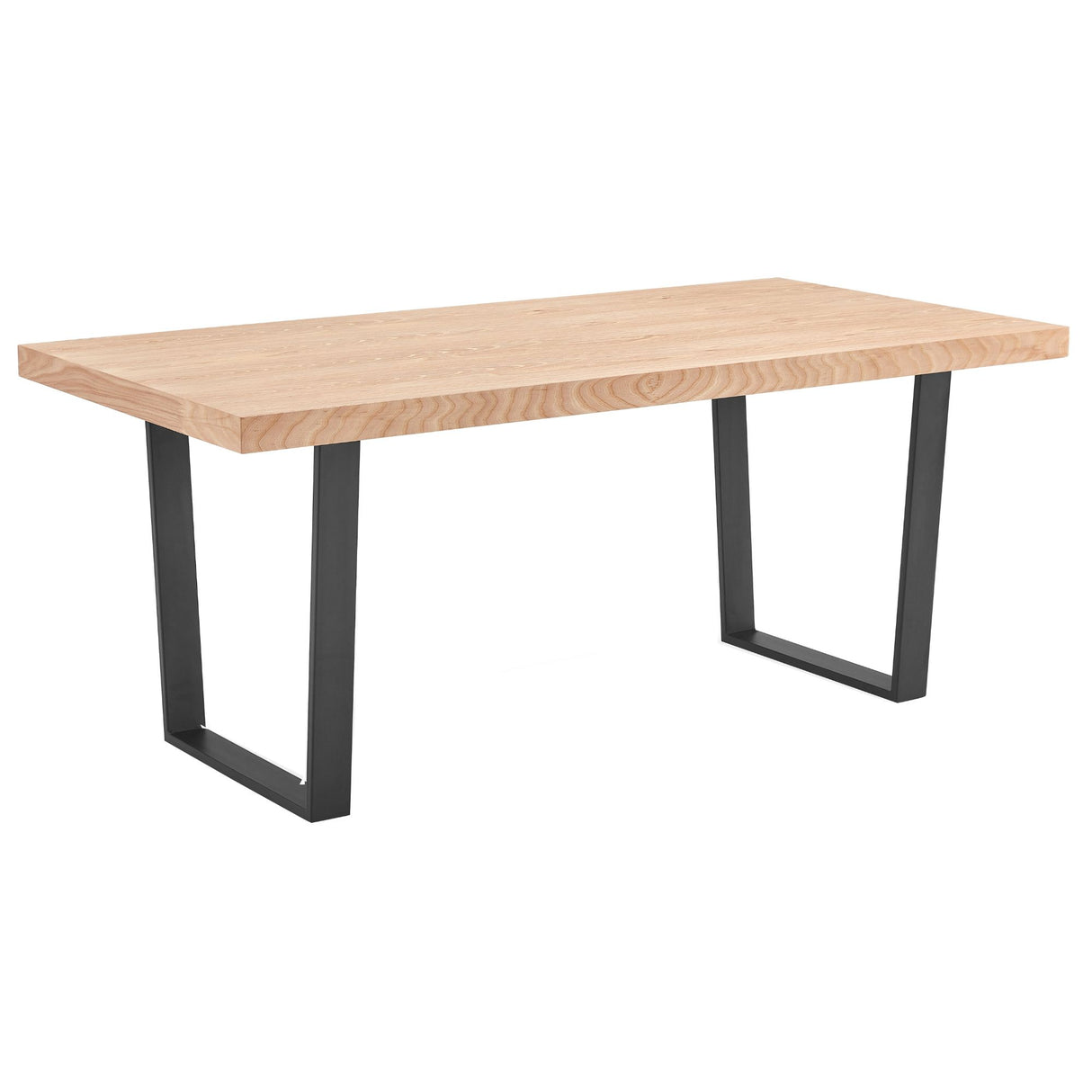 Petunia Dining Table 180cm Elm Timber Wood Black Metal Leg - Natural