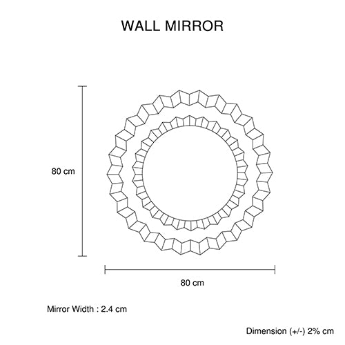 Wall Mirror Sparkling Crush Crystal MDF Silver And Grey MRR-01