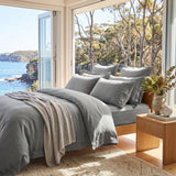 Audreamy 1000TC Tailored Single Size Grey Duvet Quilt Cover Set