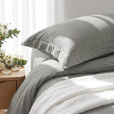 Audreamy 1000TC Tailored Single Size Grey Duvet Quilt Cover Set
