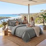 Audreamy 1000TC Tailored Single Size Grey Duvet Quilt Cover Set