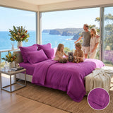 Audreamy 1000TC Tailored King Size Purple Duvet Quilt Cover Set