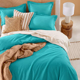 Audreamy 1000TC Tailored King Size Teal Duvet Quilt Cover Set