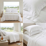 Audreamy 1000TC Tailored Single Size White Duvet Quilt Cover Set