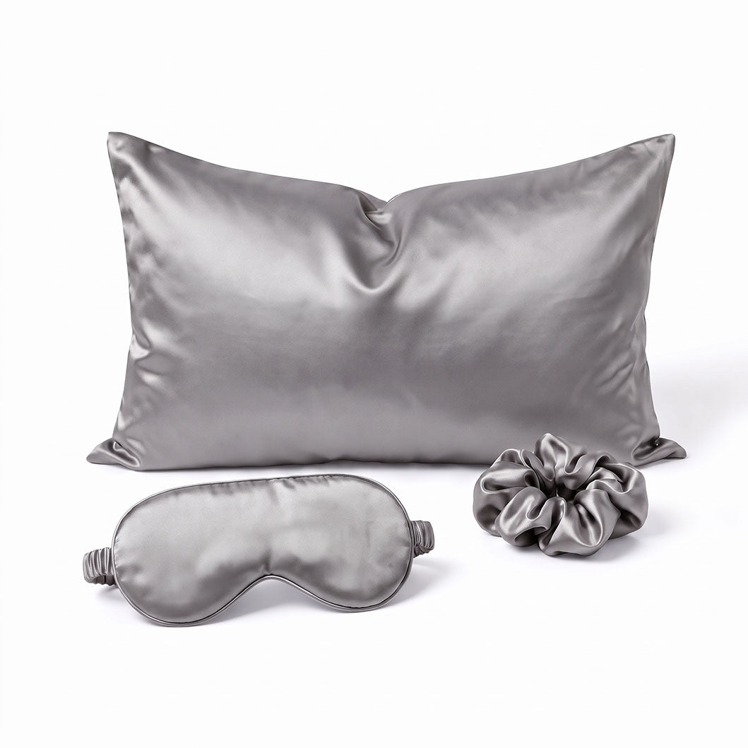 Pink Luxury Faux Silk Sleep Gift Set - 4-Piece Eye Mask, Pillowcase & Scrunchies for Relaxation & Comfort (Copy)