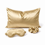 Pink Luxury Faux Silk Sleep Gift Set - 4-Piece Eye Mask, Pillowcase & Scrunchies for Relaxation & Comfort (Copy)