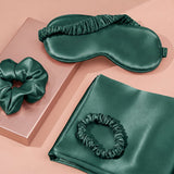 Pink Luxury Faux Silk Sleep Gift Set - 4-Piece Eye Mask, Pillowcase & Scrunchies for Relaxation & Comfort (Copy)