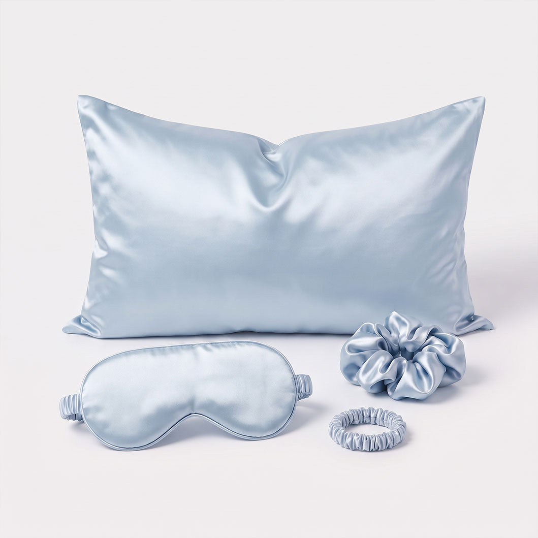 Pink Luxury Faux Silk Sleep Gift Set - 4-Piece Eye Mask, Pillowcase & Scrunchies for Relaxation & Comfort (Copy)