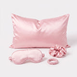 Pink Luxury Faux Silk Sleep Gift Set - 4-Piece Eye Mask, Pillowcase & Scrunchies for Relaxation & Comfort (Copy)