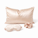 Pink Luxury Faux Silk Sleep Gift Set - 4-Piece Eye Mask, Pillowcase & Scrunchies for Relaxation & Comfort (Copy)