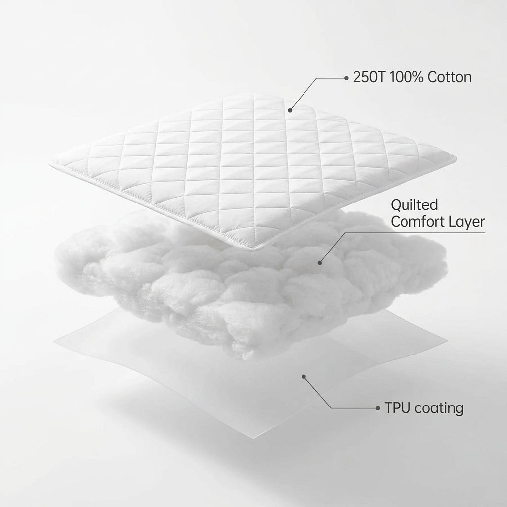 Audreamy Cloudia Waterproof Mattress Protector 100% Cotton