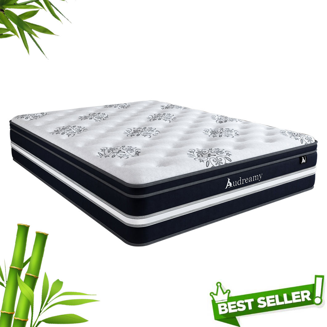 Audreamy Vienna Mattress – 34cm Euro Top Super Cool Gel Foam Bamboo Fiber Fabric 7-Zone Pocket Spring Medium Firm (Double)