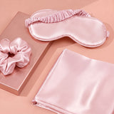 Pink Luxury Faux Silk Sleep Gift Set - 4-Piece Eye Mask, Pillowcase & Scrunchies for Relaxation & Comfort (Copy)