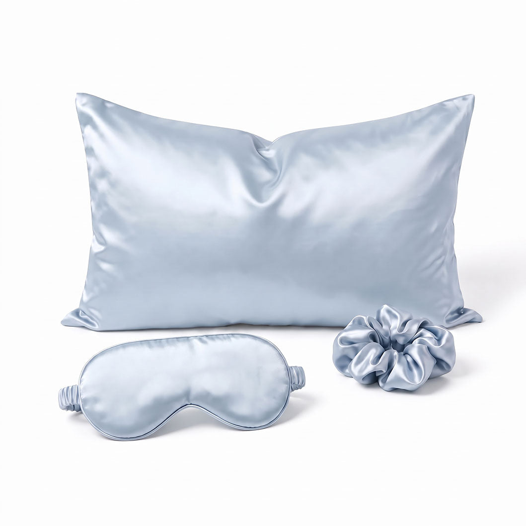 Pink Luxury Faux Silk Sleep Gift Set - 4-Piece Eye Mask, Pillowcase & Scrunchies for Relaxation & Comfort (Copy)