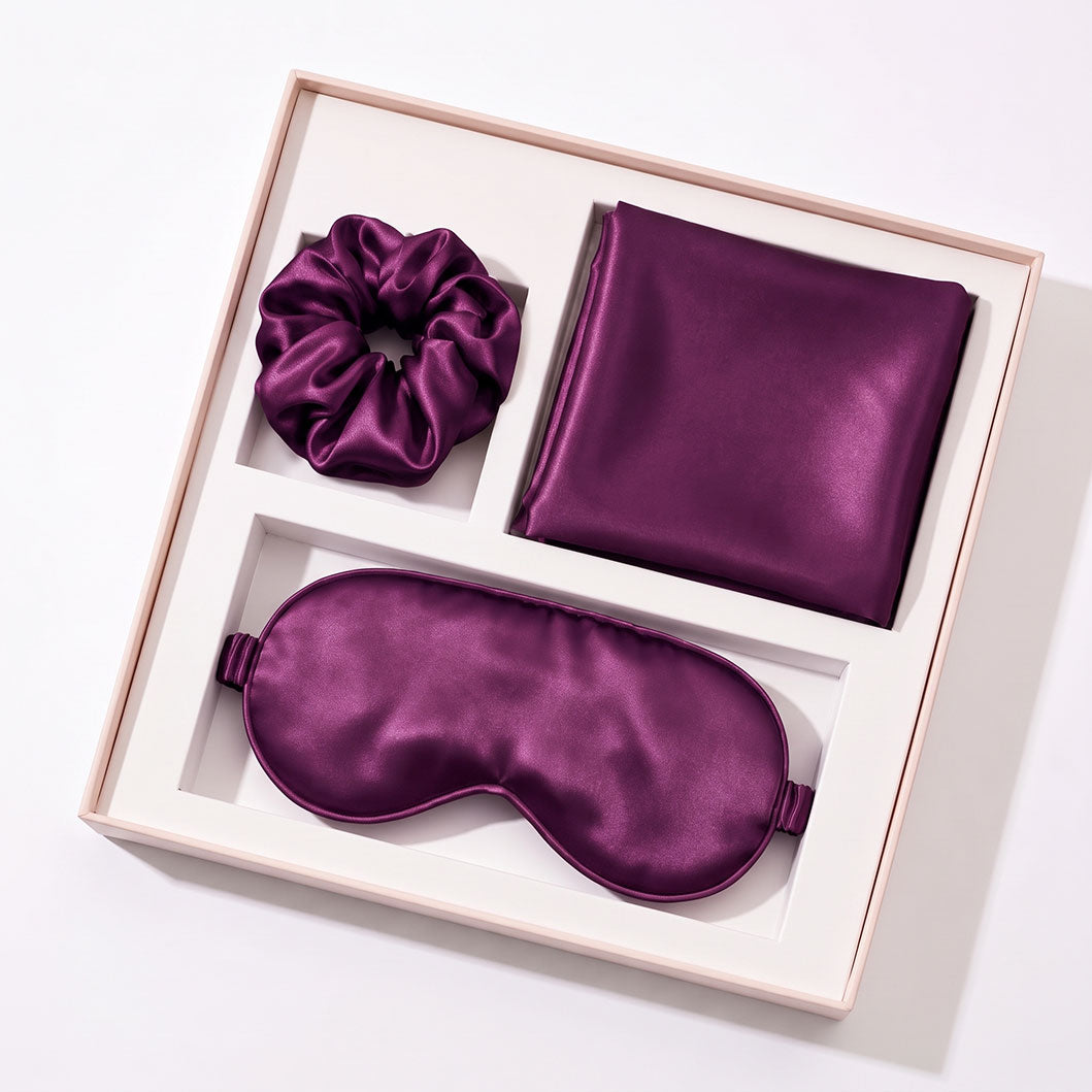 Pink Luxury Faux Silk Sleep Gift Set - 4-Piece Eye Mask, Pillowcase & Scrunchies for Relaxation & Comfort (Copy)