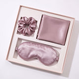 Pink Luxury Faux Silk Sleep Gift Set - 4-Piece Eye Mask, Pillowcase & Scrunchies for Relaxation & Comfort (Copy)