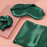 Pink Luxury Faux Silk Sleep Gift Set - 4-Piece Eye Mask, Pillowcase & Scrunchies for Relaxation & Comfort (Copy)