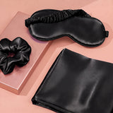 Pink Luxury Faux Silk Sleep Gift Set - 4-Piece Eye Mask, Pillowcase & Scrunchies for Relaxation & Comfort (Copy)
