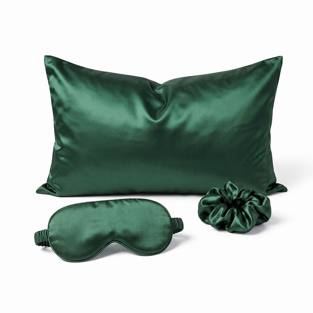 Pink Luxury Faux Silk Sleep Gift Set - 4-Piece Eye Mask, Pillowcase & Scrunchies for Relaxation & Comfort (Copy)